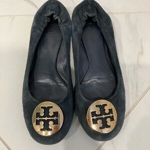 Tory Burch miller flats navy blue suede size 7